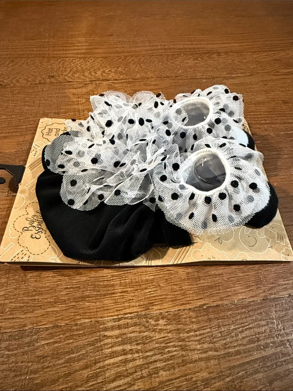 Baby Essentials Black and White Polka Dot Baby Hat & Socks Set